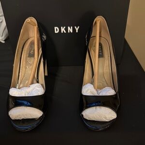 DKNY Women's Black Peep Toe Heels